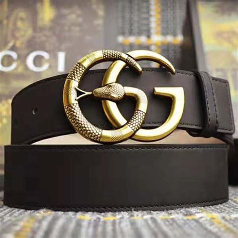 leather belt with snake buckle size gucci|Gucci snake belt men's.